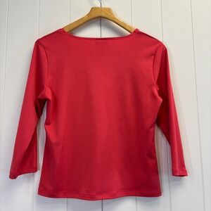 Vintage First Option Womens 90s Layering Stretch Knit Top Size S Office Casual